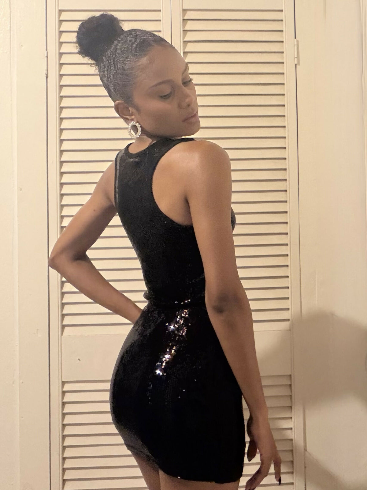 Midnight Sparkle - Mini Black Sequin Dress
