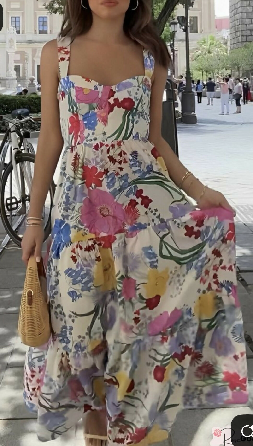 ZARA FLORAL PRINT MIDI DRESS