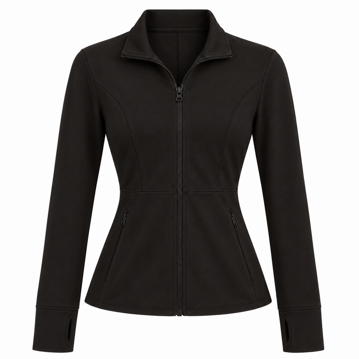 Shein Black Fitted Zip-Up Jacket