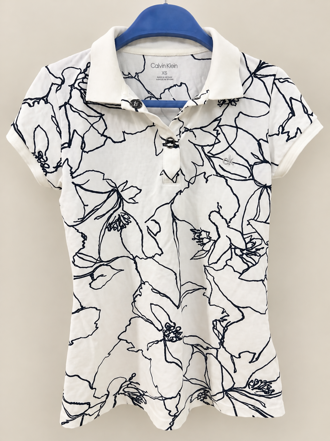 Calvin Klein Floral Polo Top – Women’s XS