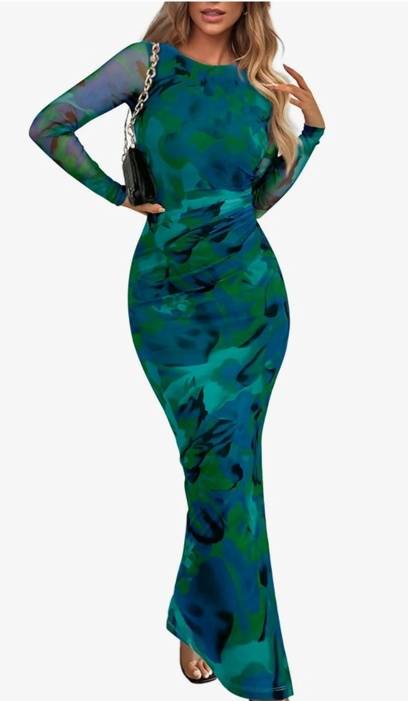 Vibrant bodycon maxi dress