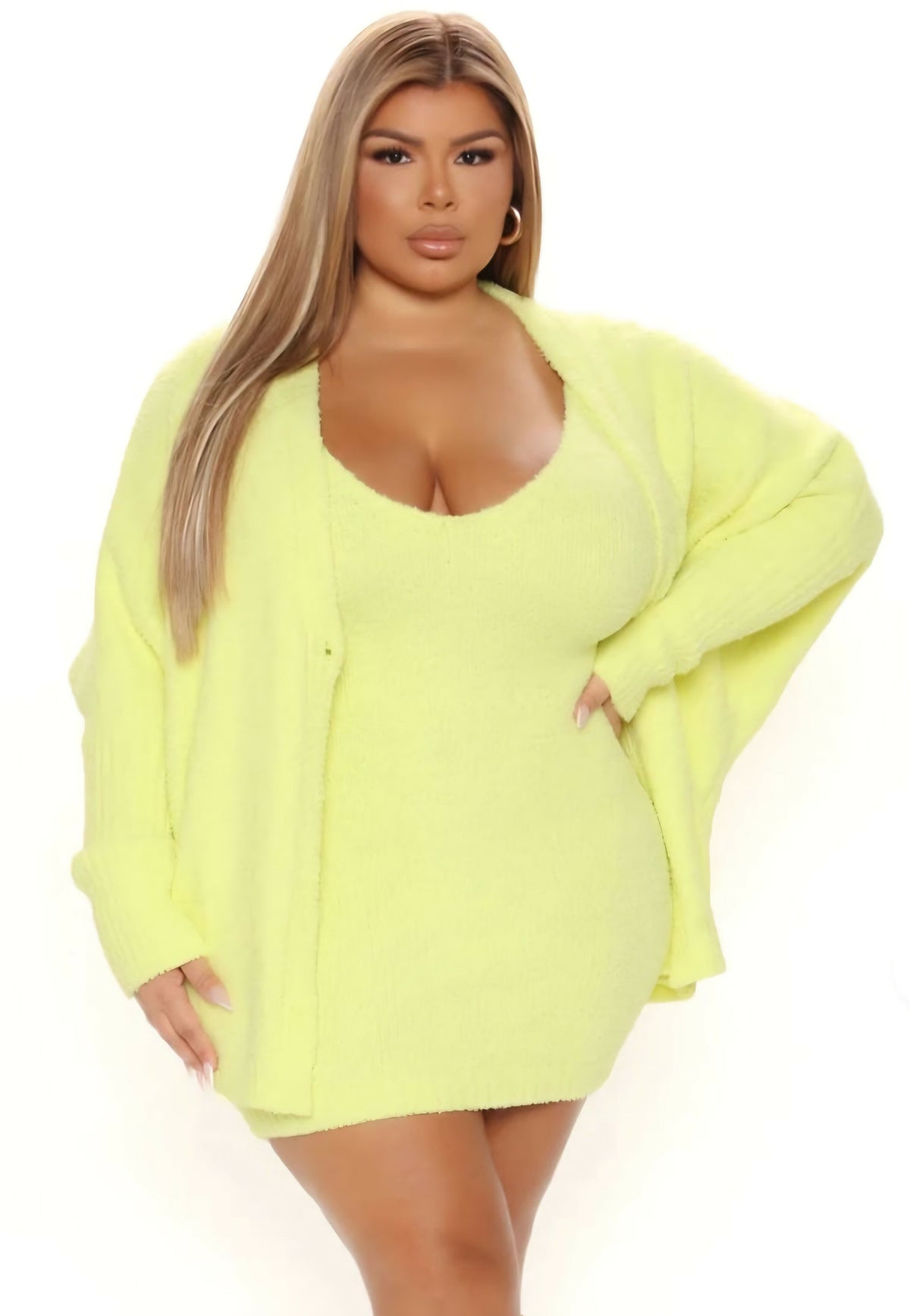 Fluorescent Fluffy Two Piece Set