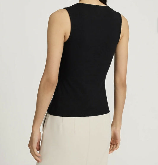 Body Contour Light Compression Square Neck Tank in Stretch Cotton