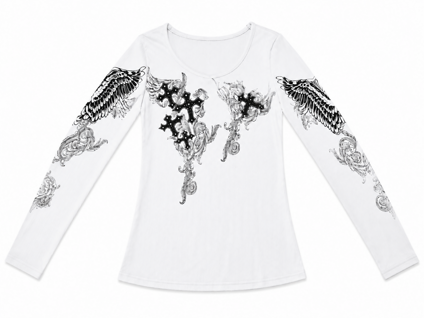 Y2K Cross Long Sleeve Top