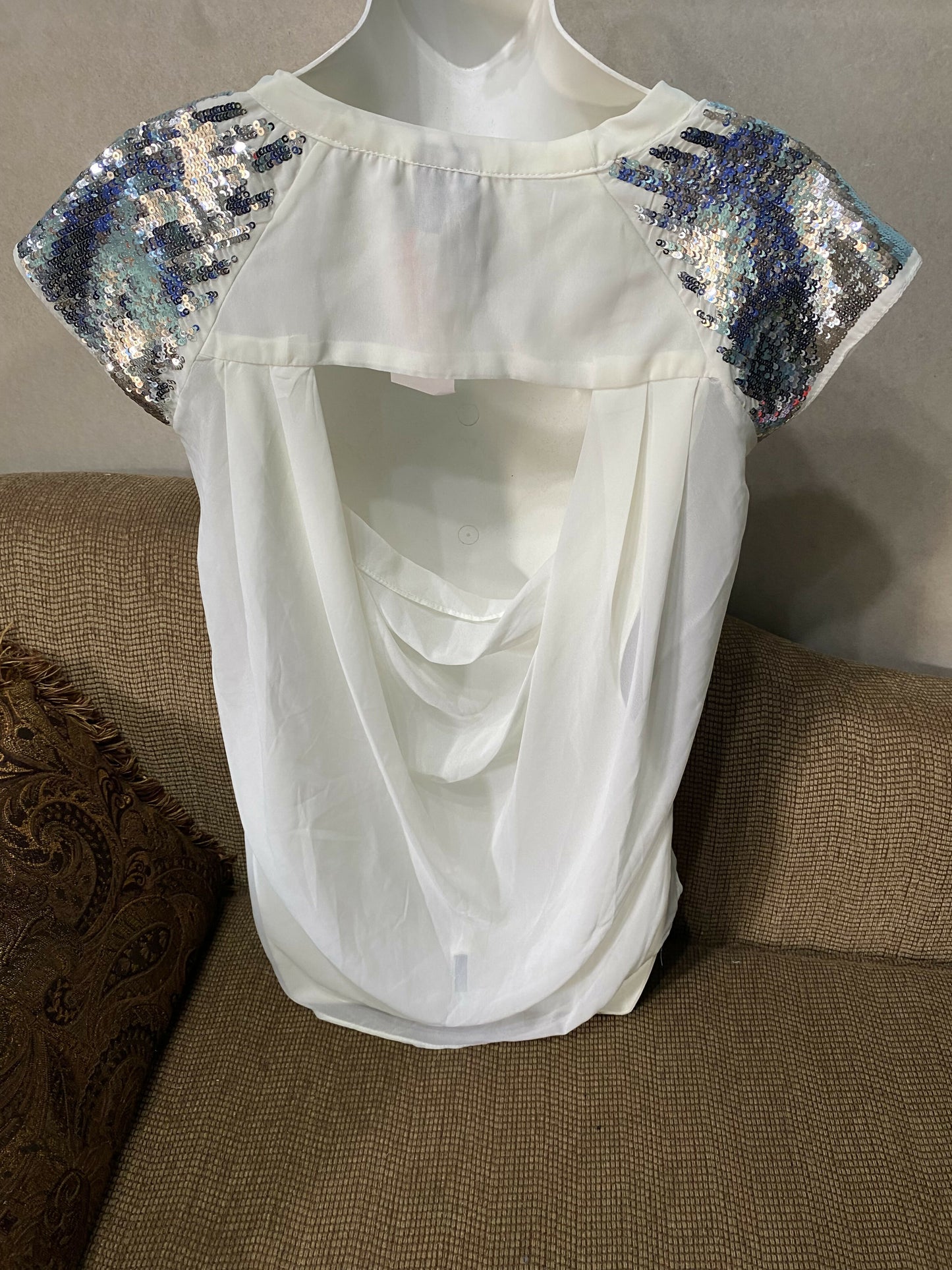 White sheer blouse