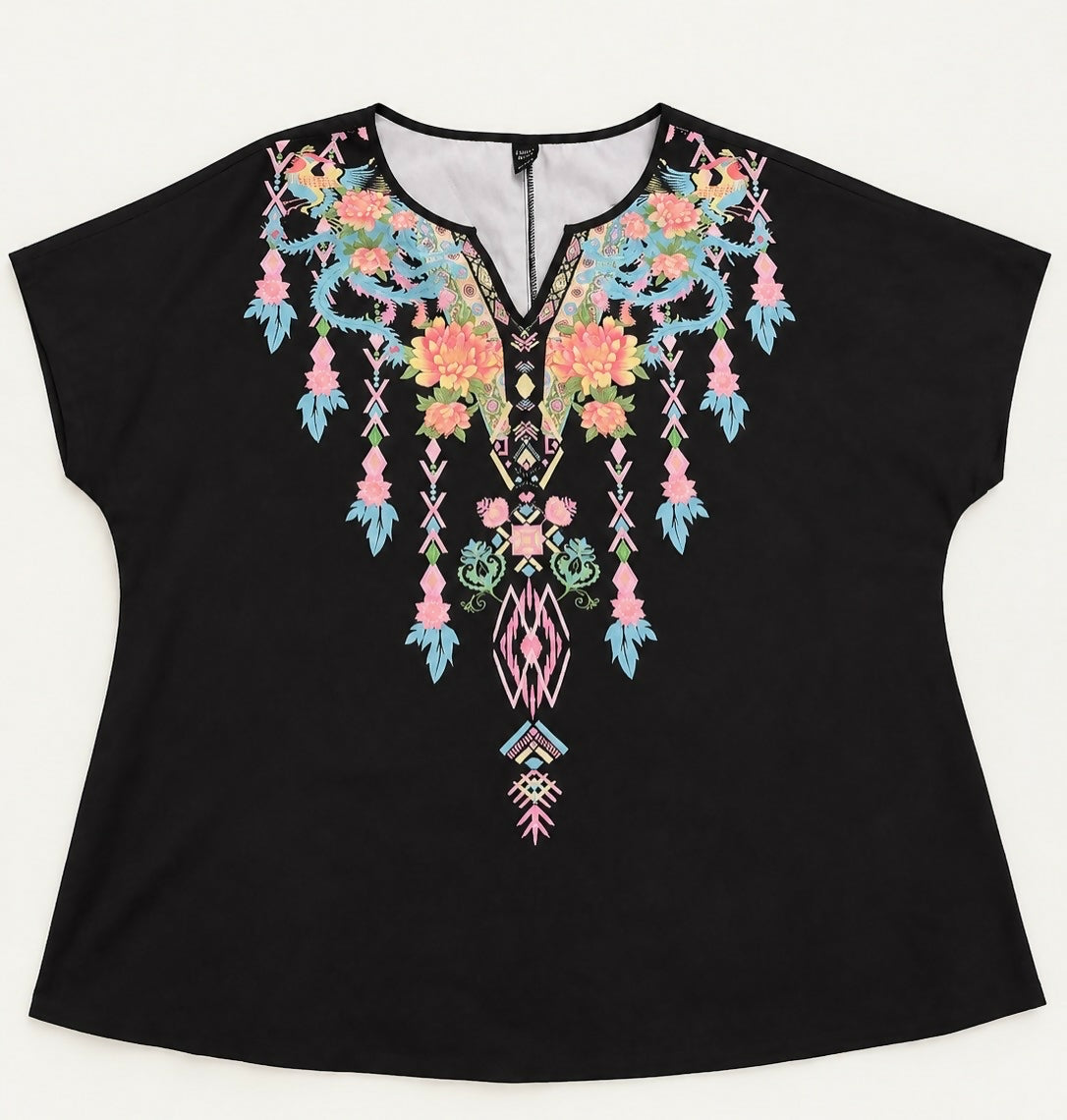 Emery Rose Floral Print Tunic Top