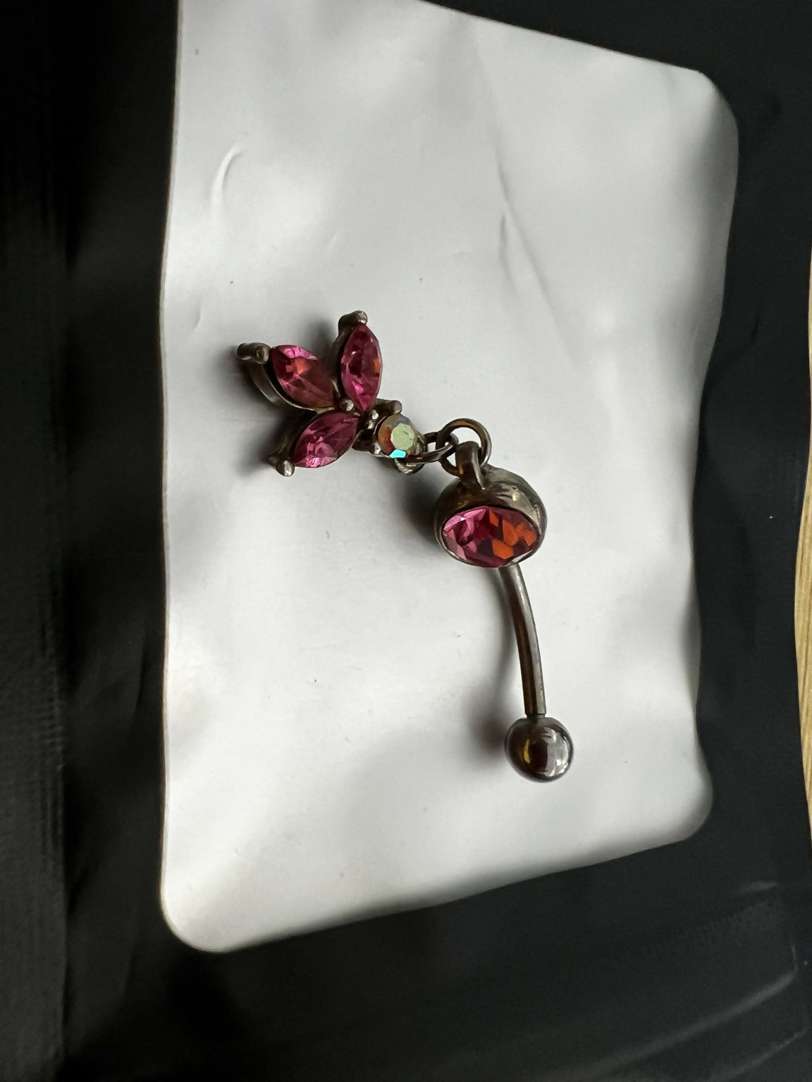 Pink Flutter Belly Ring