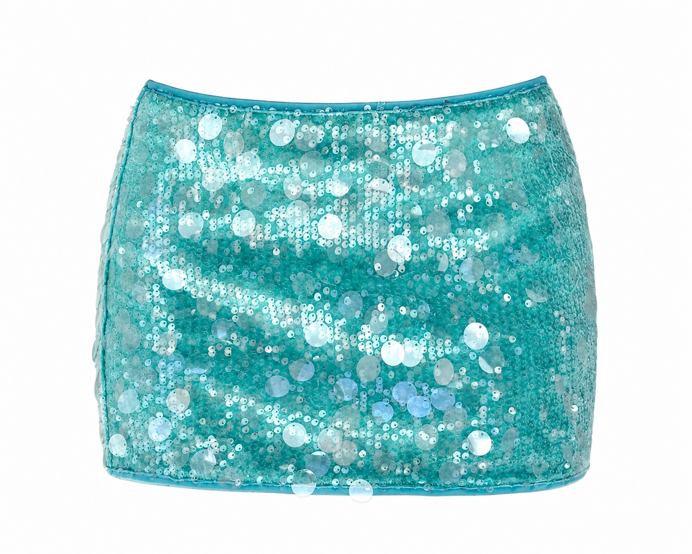 Ocean Blue Sequin Bodycon Mini Skirt