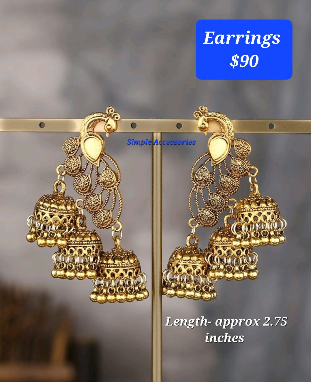 Peacock Jhumka Earrings