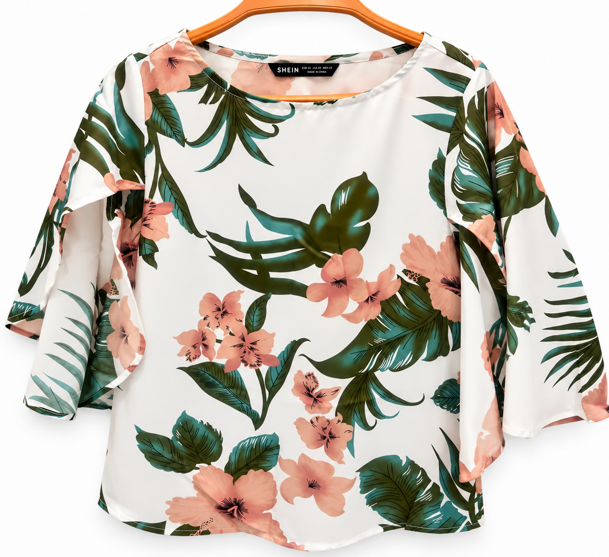 SHEIN Women’s Tropical Floral Blouse – Size XS (Never worn)