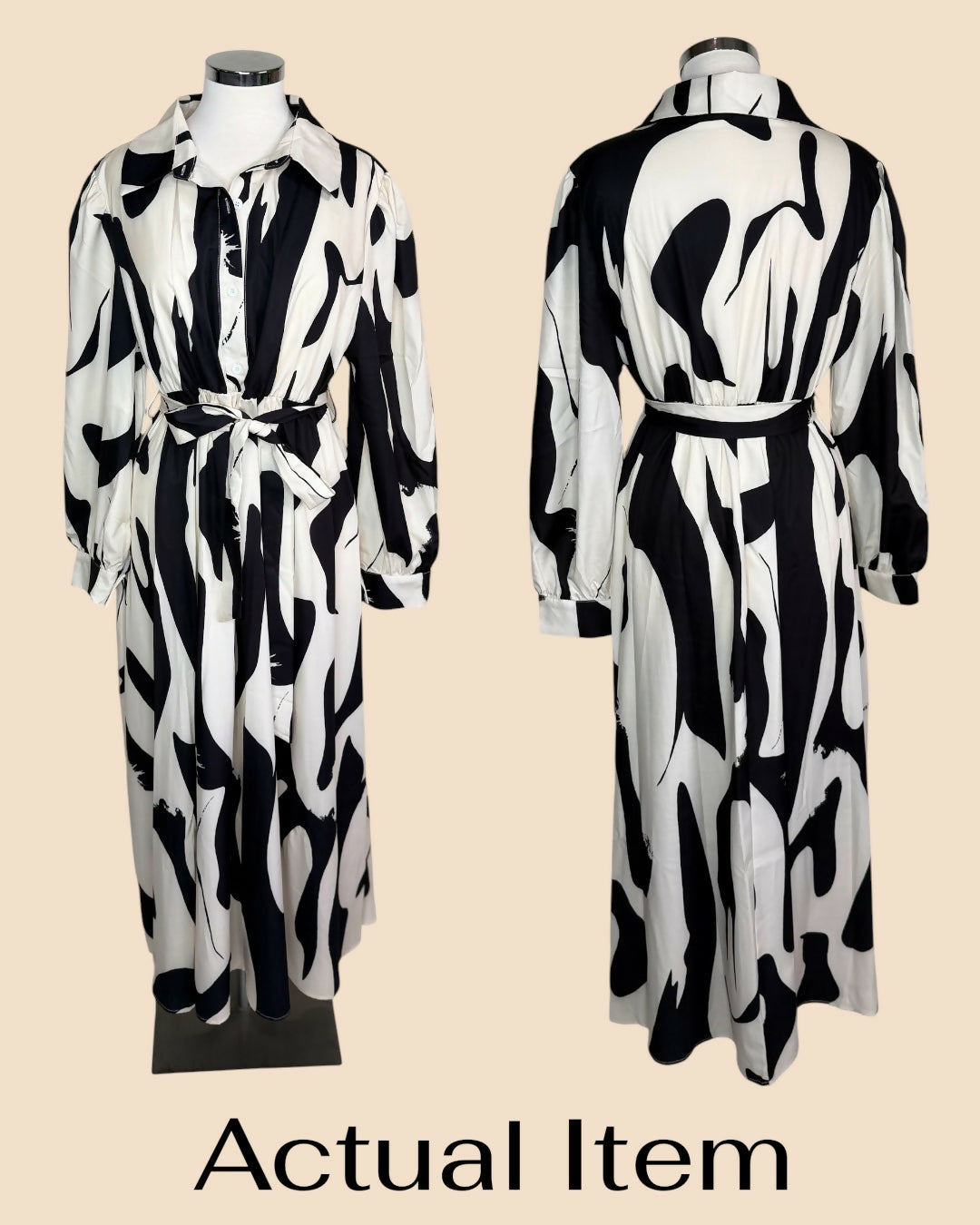 SHEIN Clasi Plus Geometric Print Maxi Shirt Dress
