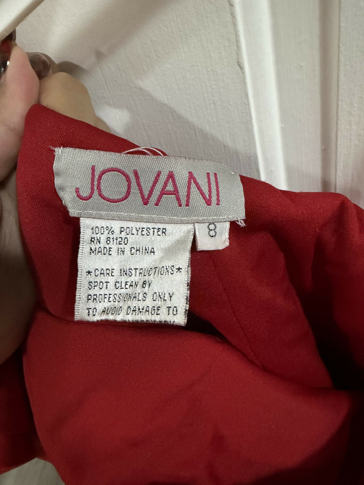 Jovanni Red Cold Shoulder Ruffle Dress