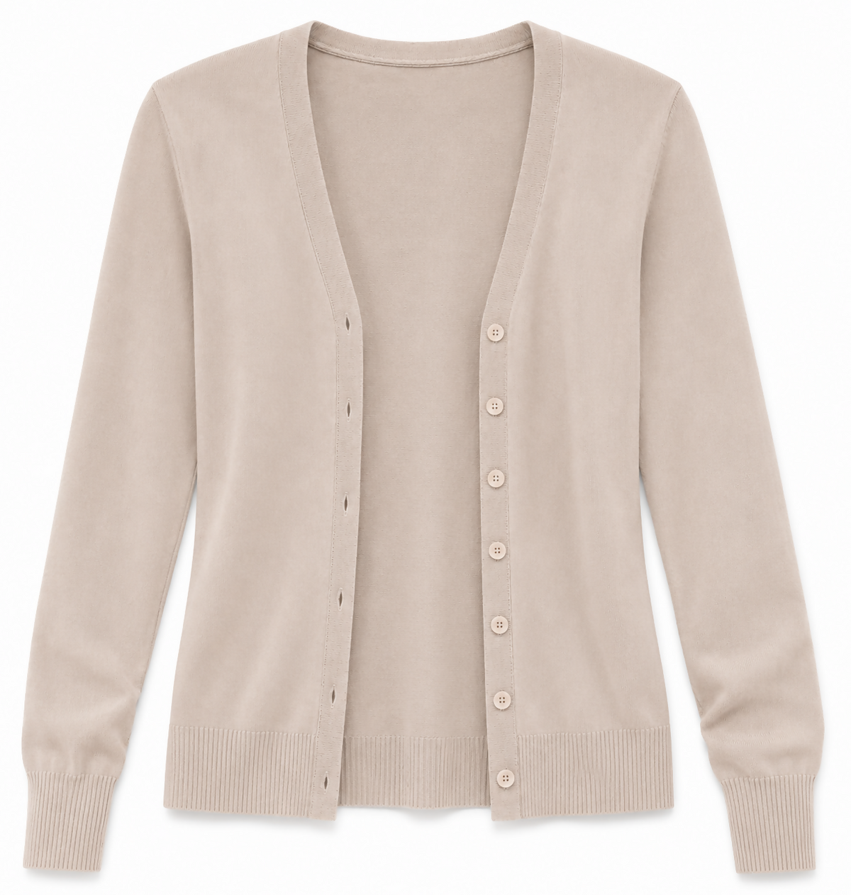 Elegant Beige Knit Cardigan