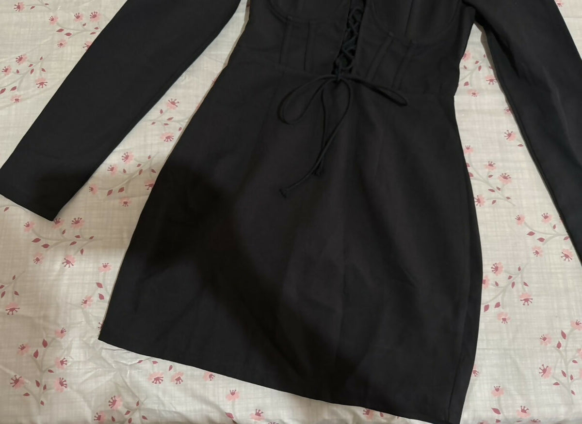 Pretty Little Thing Black Corset Mini Dress
