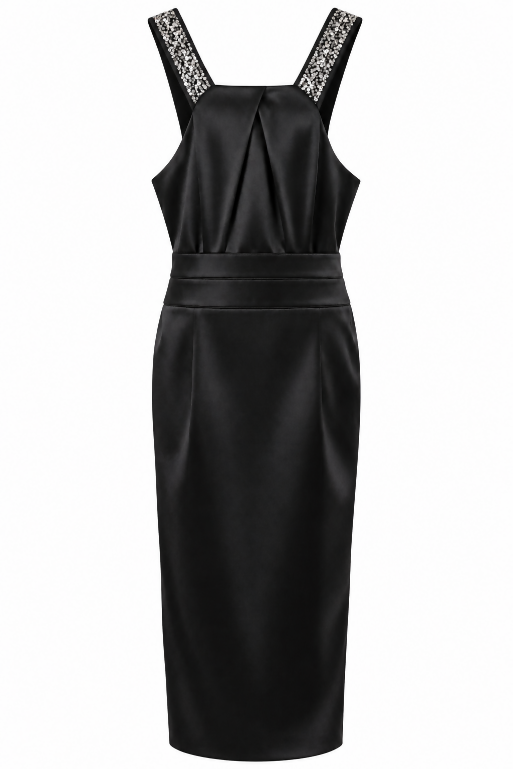 Elegant Black Satin Dress