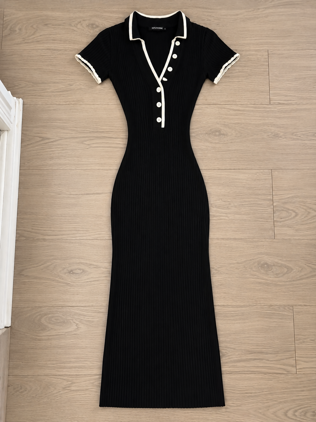Contrast Knit Maxi Dress