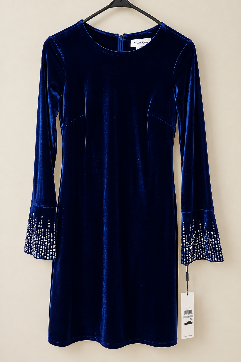 Calvin Klein deep navy velvet dress - Size 0P (Brand New)