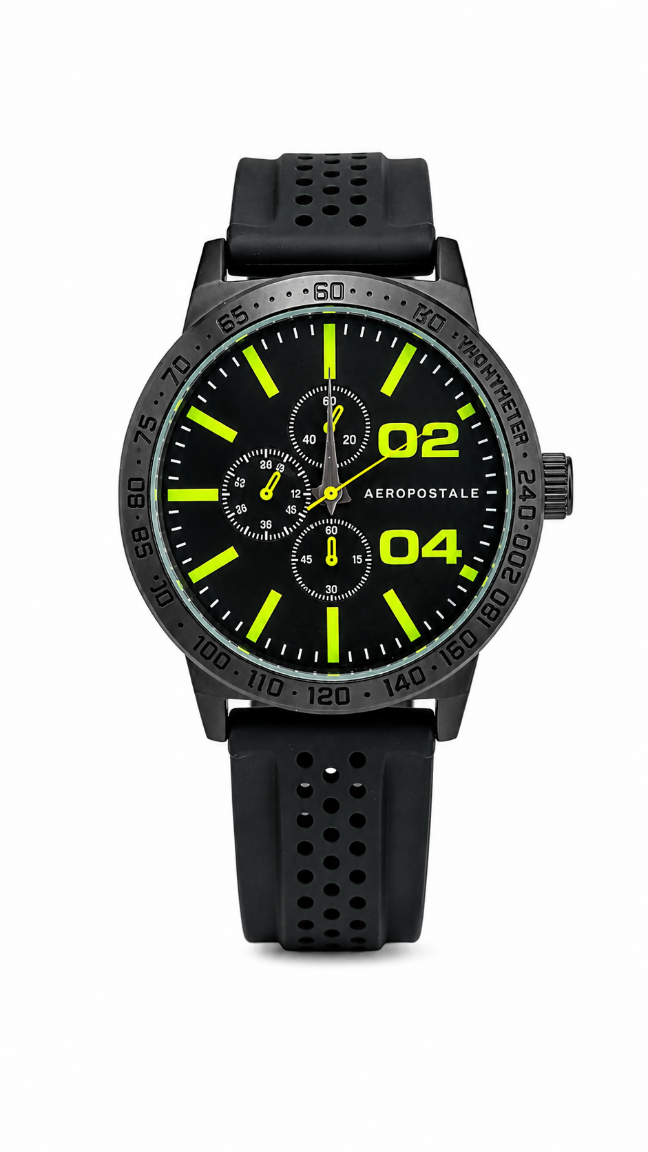 Aeropostale Men's Sport Chronograph Watch – Black & Neon Green