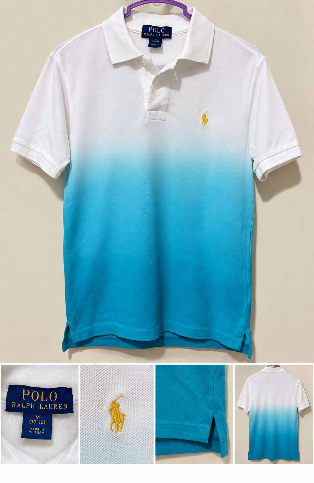 Polo Ralph Lauren Boys’ Ombré Polo Shirt – Size M (10–12)