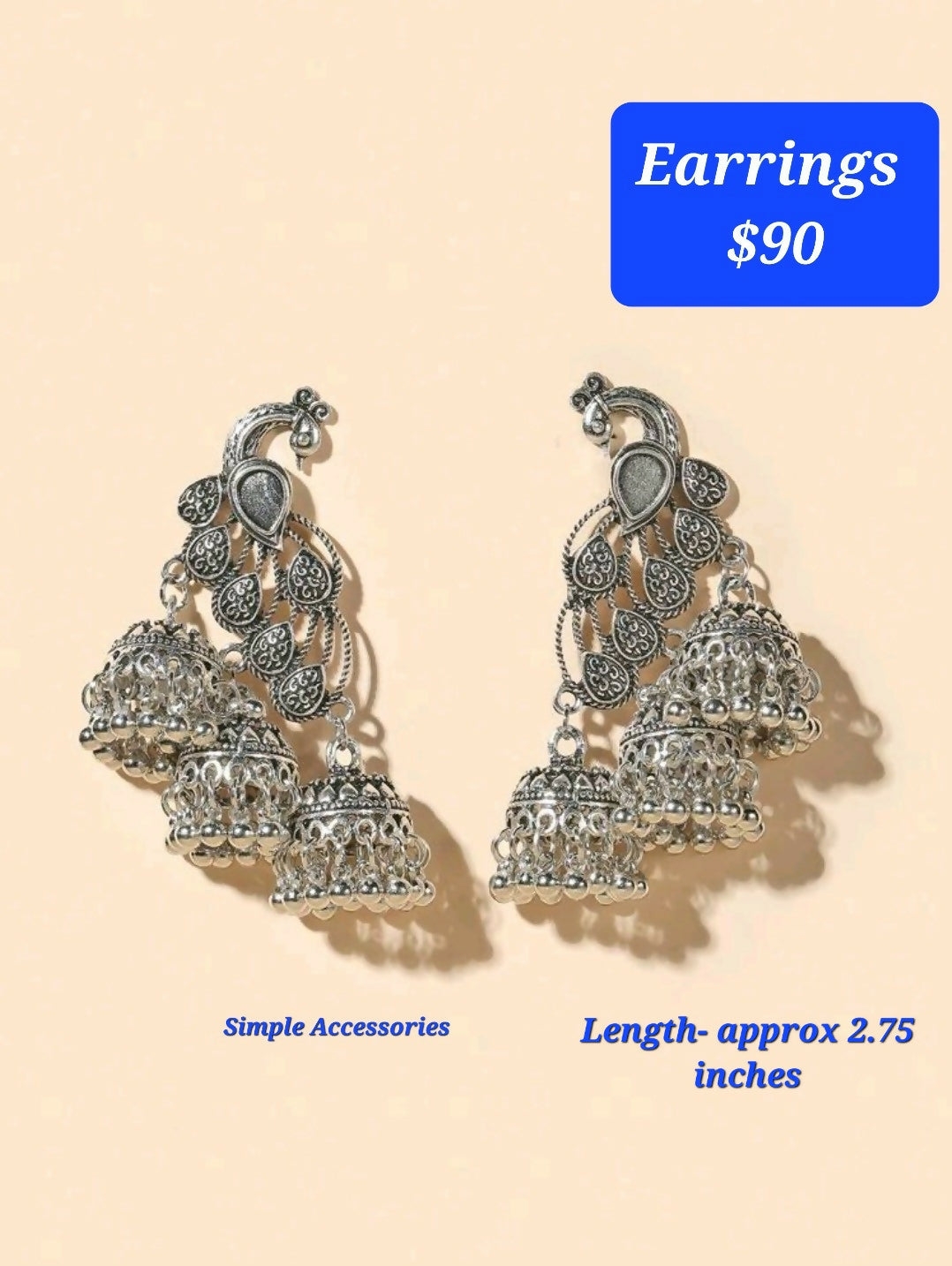 Peacock Jhumka Earrings