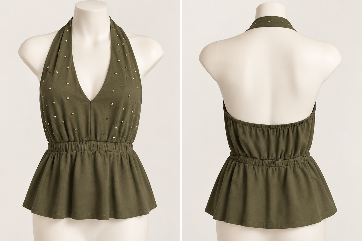 Bebe Green Halter Top