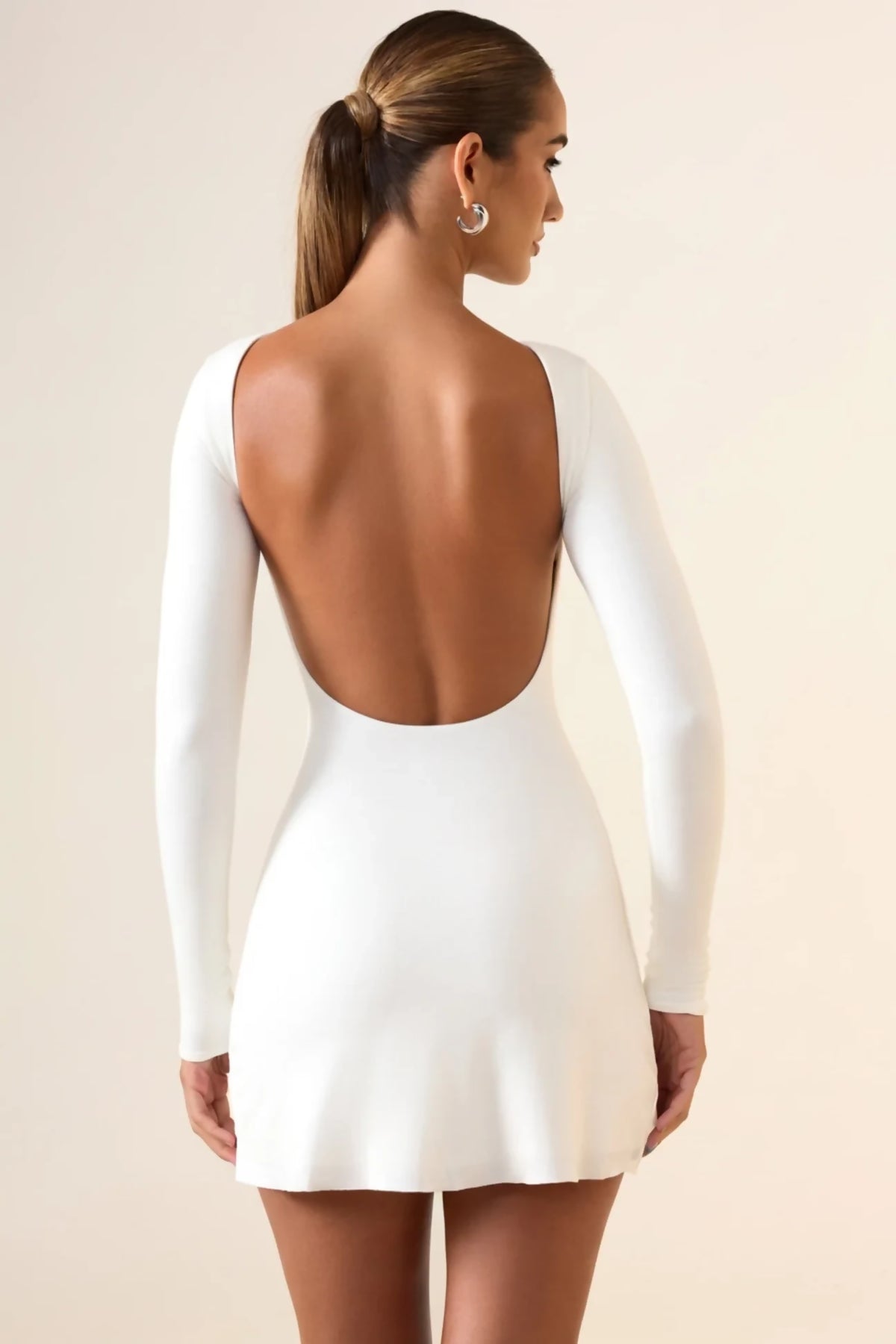 Oh Polly Brenna Modal Ruched Open-Back Mini Dress