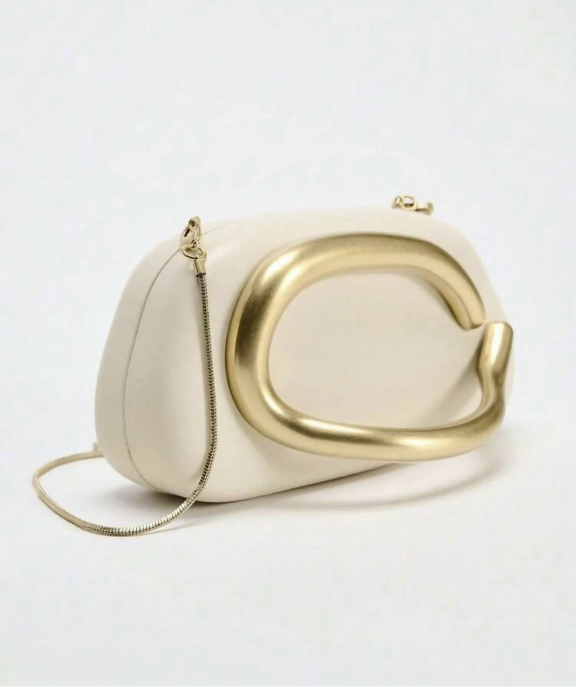 White PU Leather Clutch