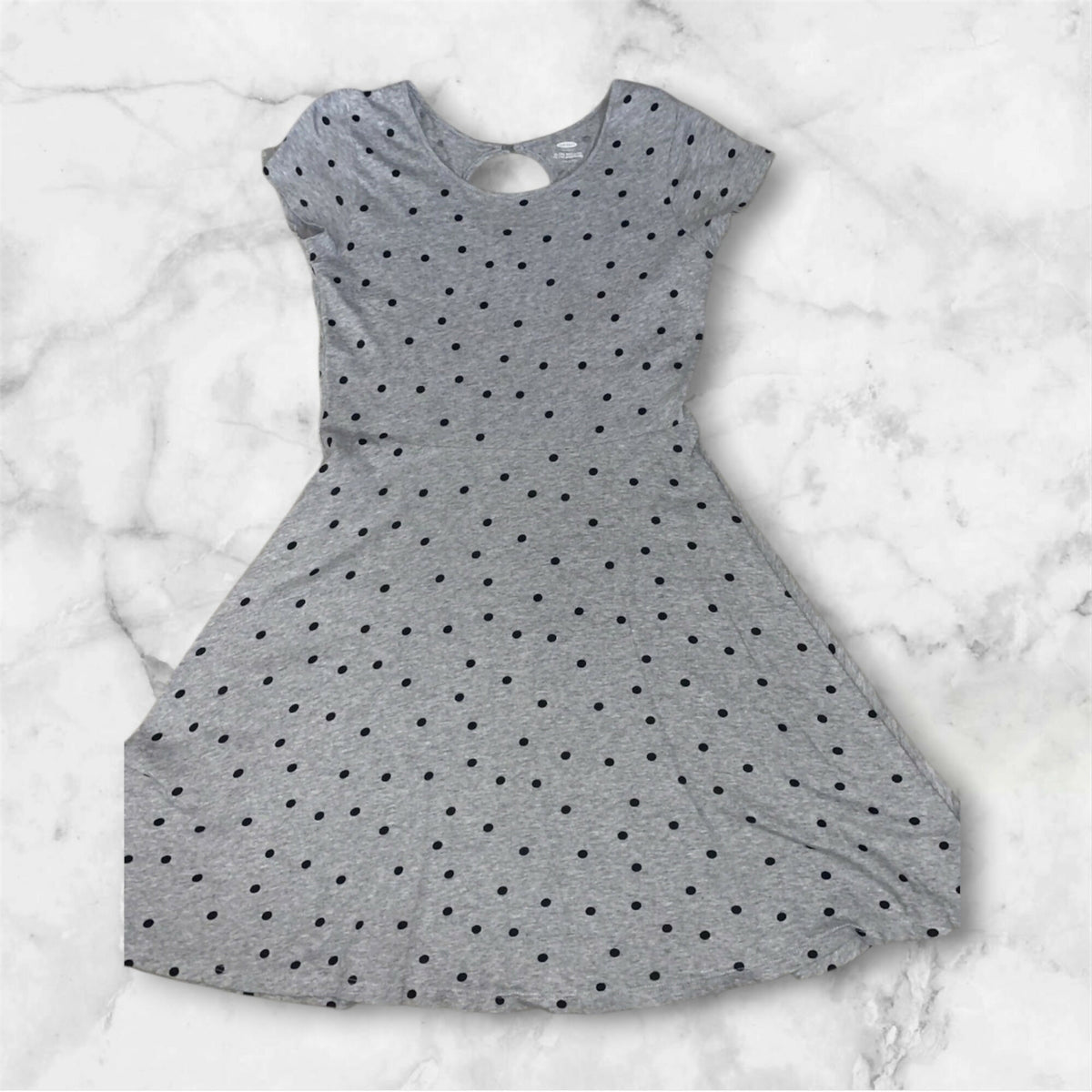 Old Navy Girls Grey Polka Dot Fit & Flare Dress