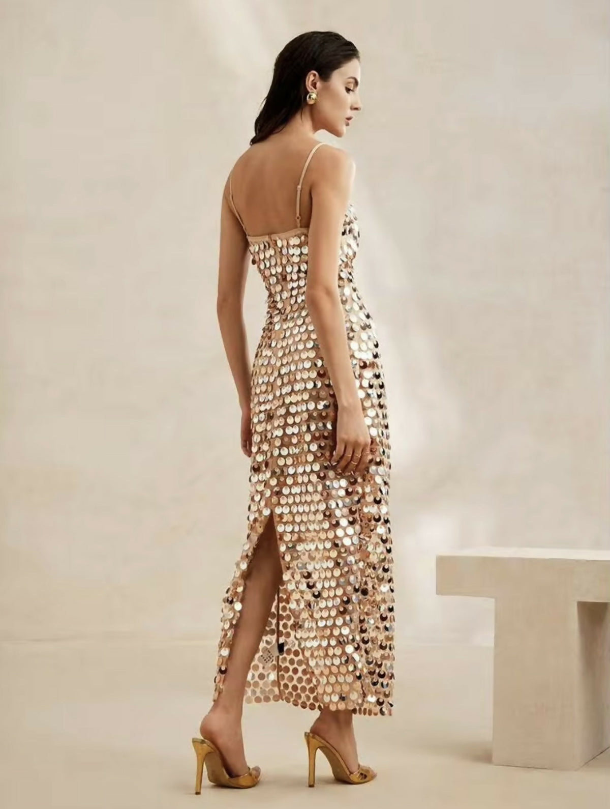 (NEW) Sequined Slim-Fit Dress