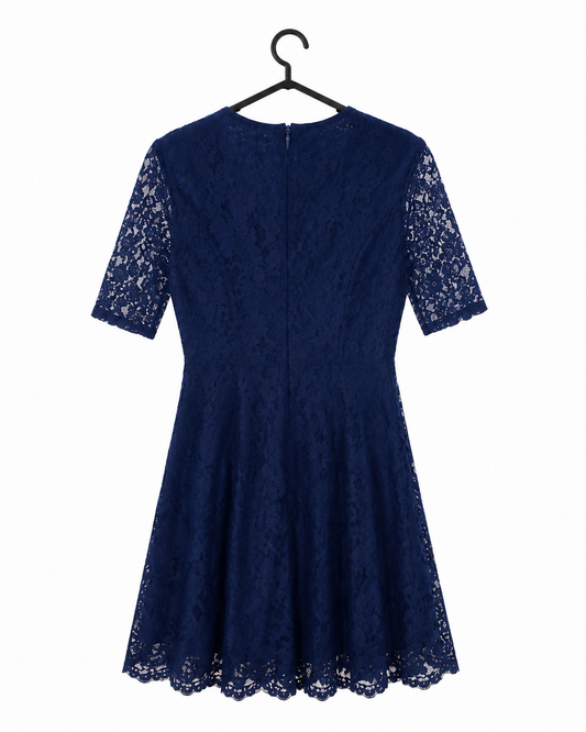 Gabby Skye Royal Blue Lace Fit-and-Flare Dress | Size 6 | Like New