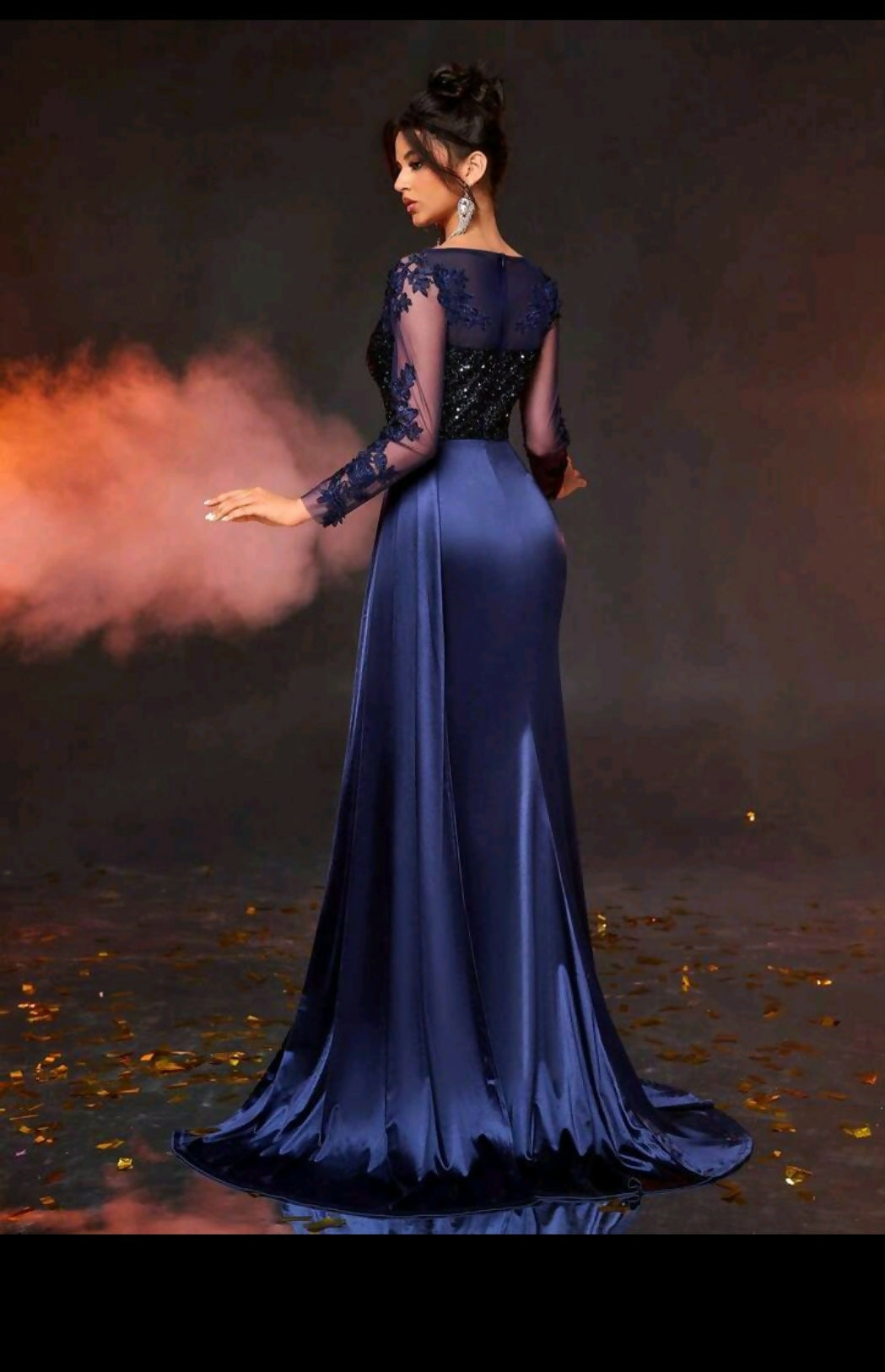 Navy blue wedding gown