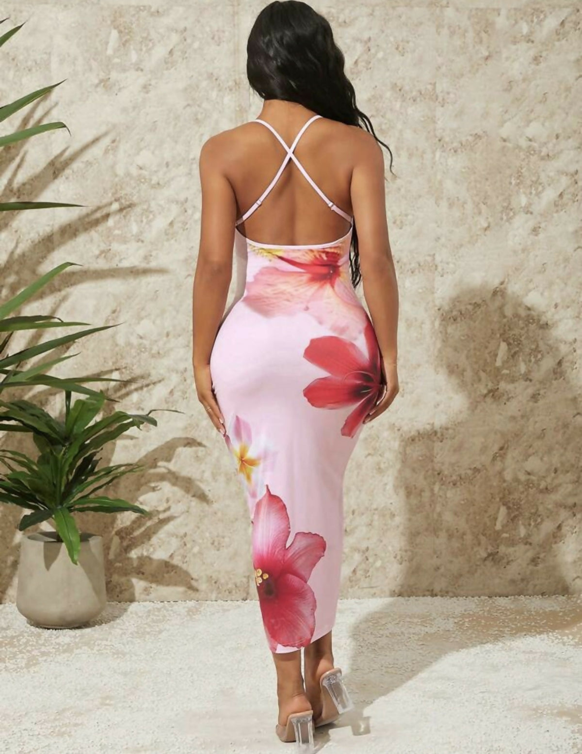 SHEIN SXY Summer Vacation Holiday X-Back Dress