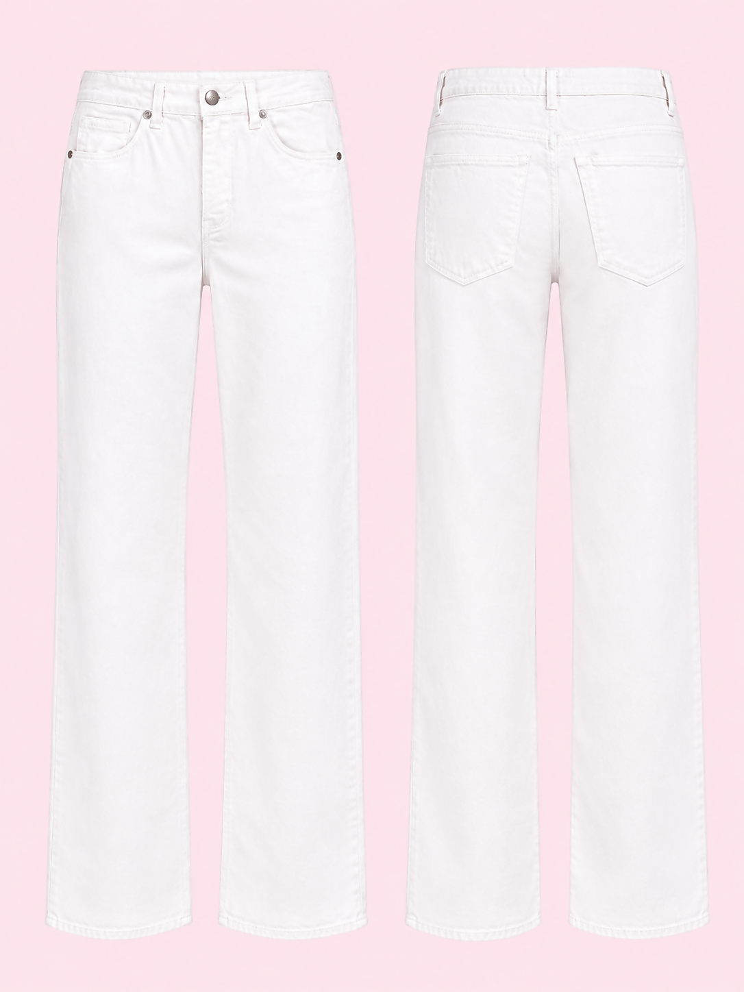 White Straight-Leg Jeans