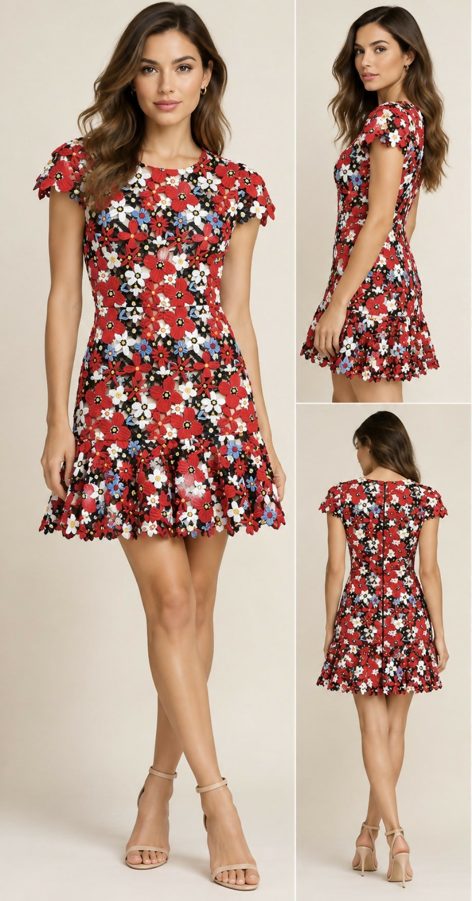 Alice + Olivia Floral Embroidered Fit and Flare Dress – Size 0