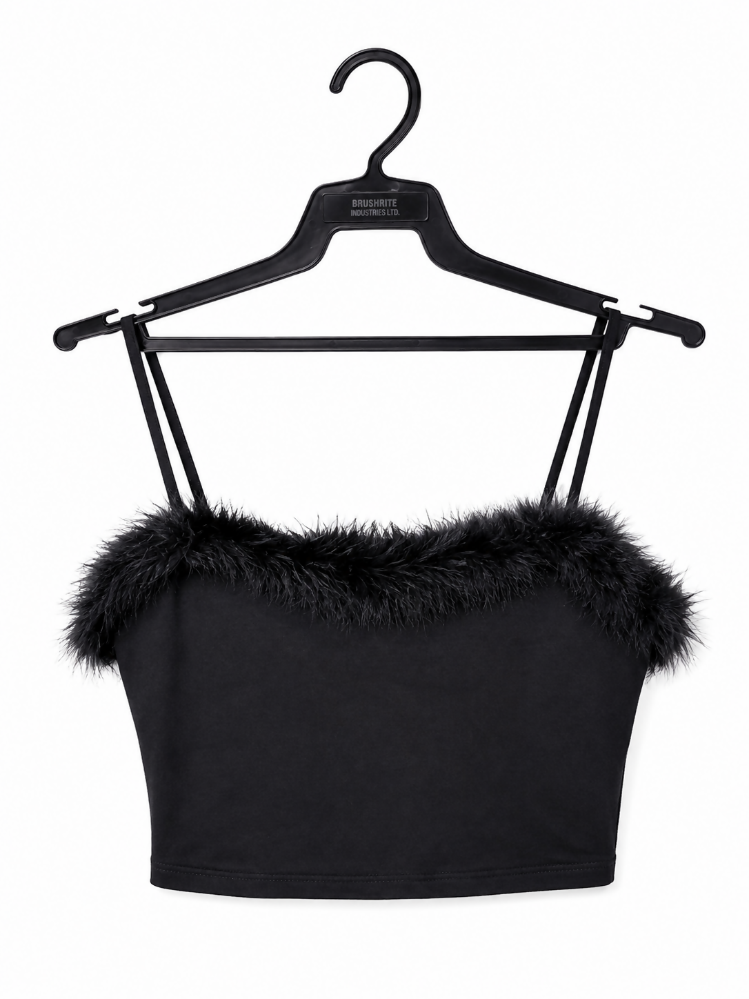 Black Feather Crop Top