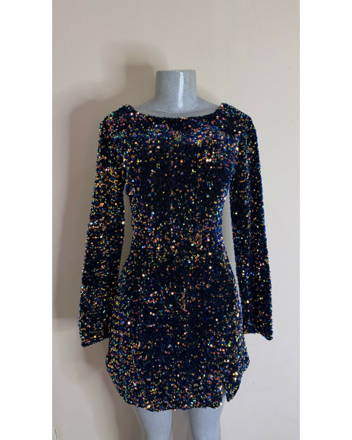 Sequin Long Sleeve Mini Dress