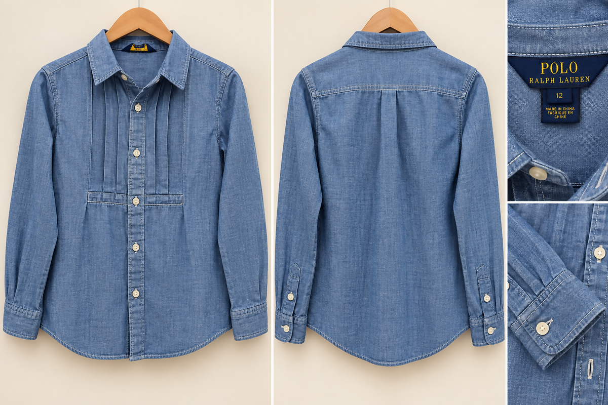 Polo Ralph Lauren Girls’ Chambray Shirt – Size 12