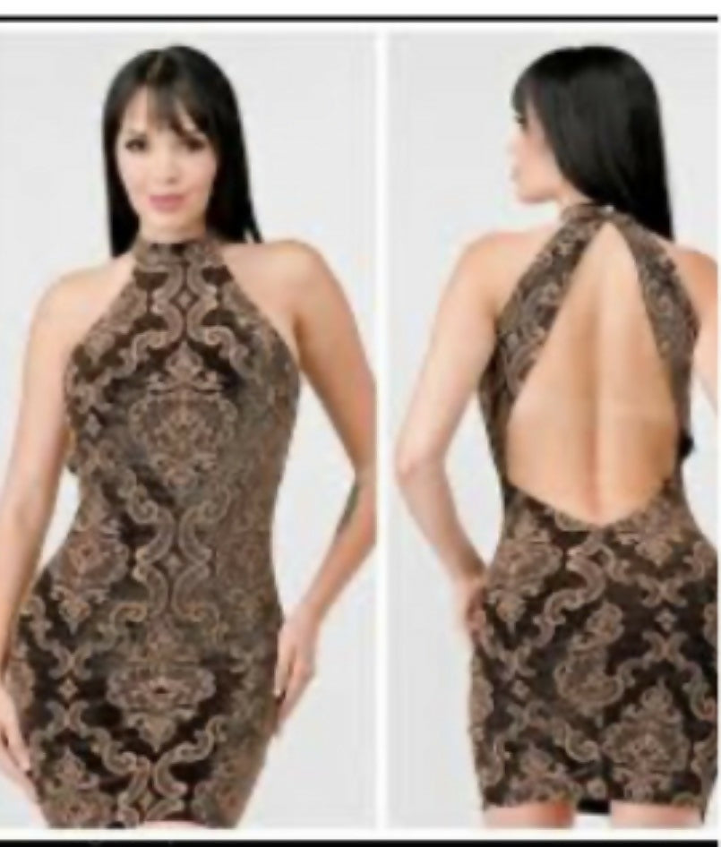 Privy bronze and brown dress