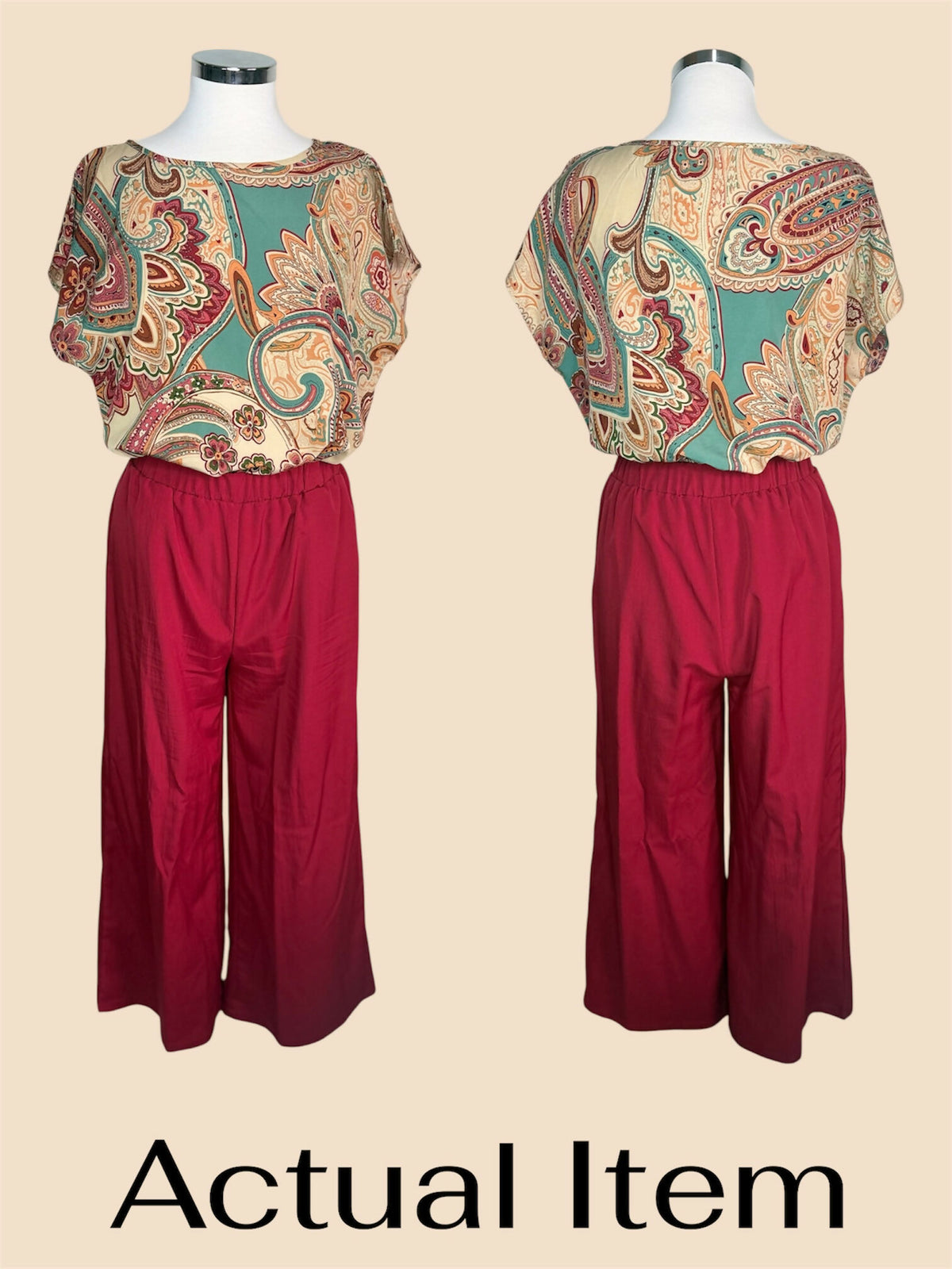 SHEIN Emery Rose Paisley Shirt & Trousers Two-Piece Set