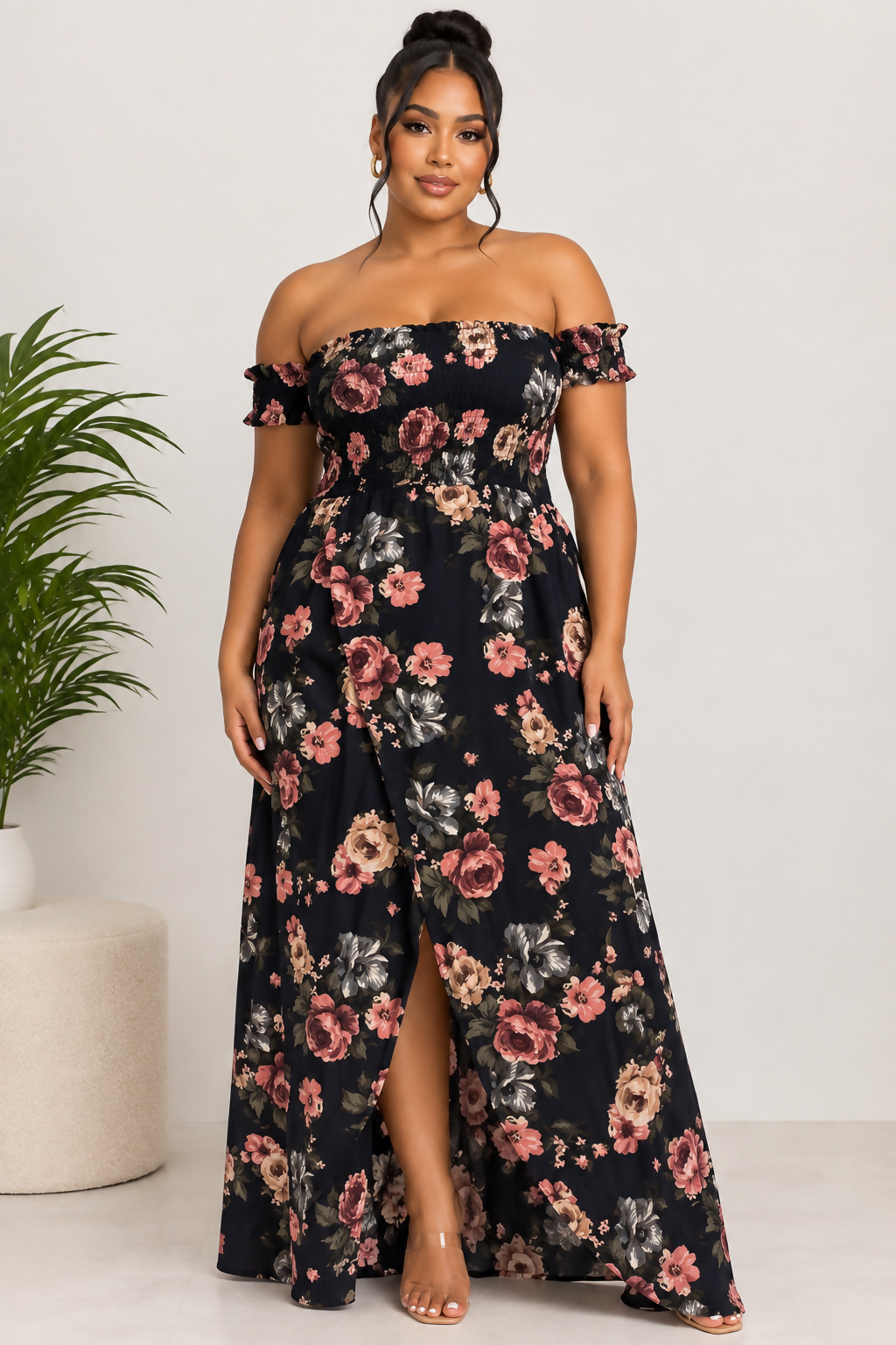 Floral Off Shoulder Maxi Dress