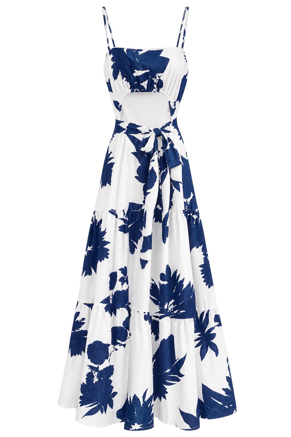 Navy & White Floral Maxi Dress