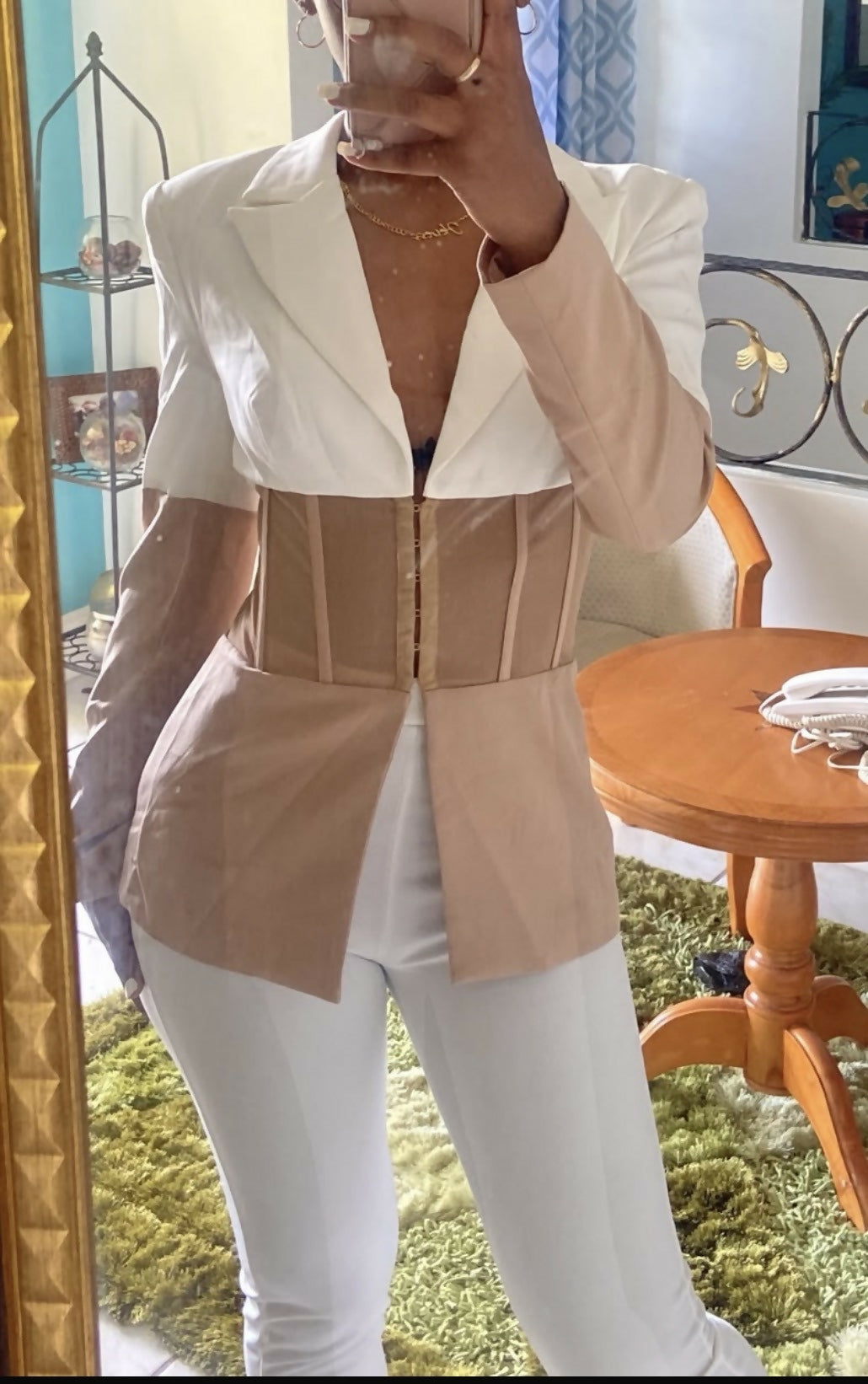Fashion Nova Mesh Corset Blazer