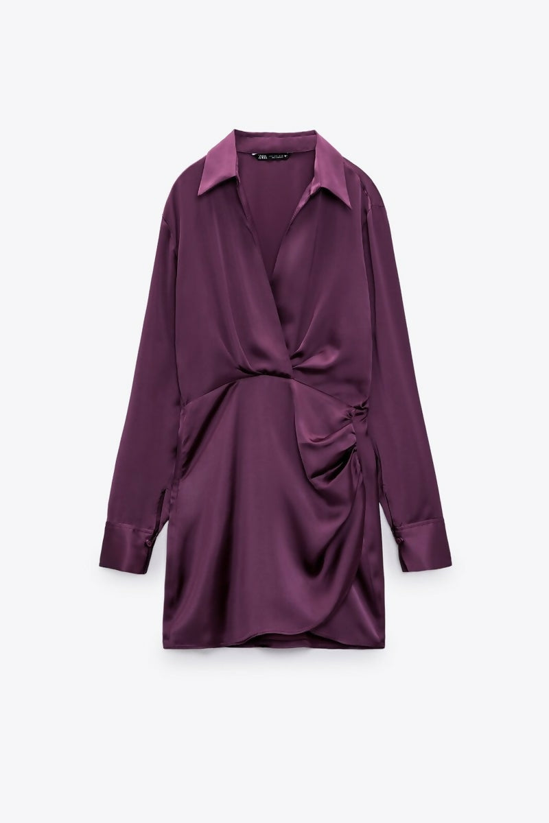 Zara Satin Wrap Dress