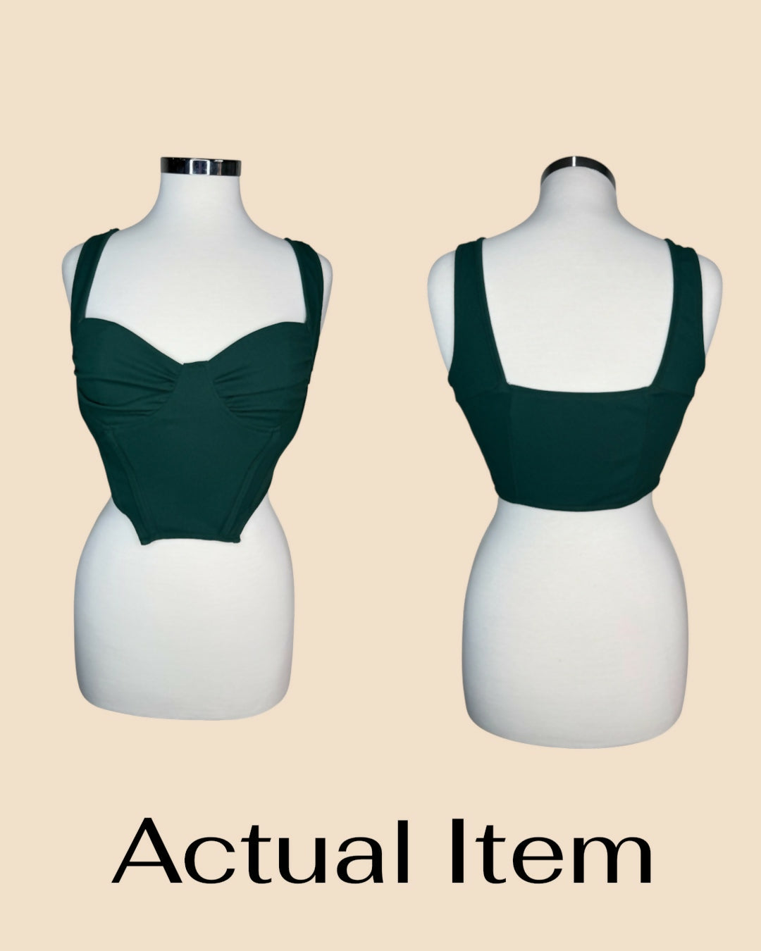 SHEIN MOD Green Corset Tank Top
