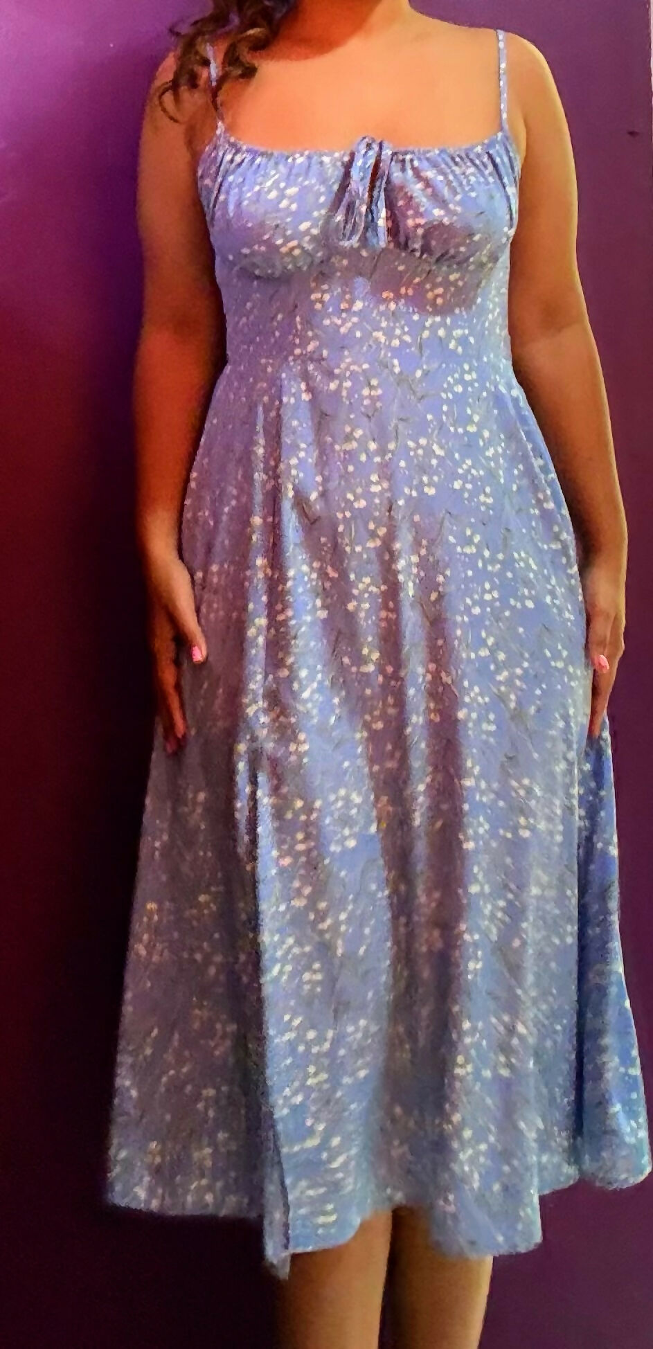 Shein blue floral dress