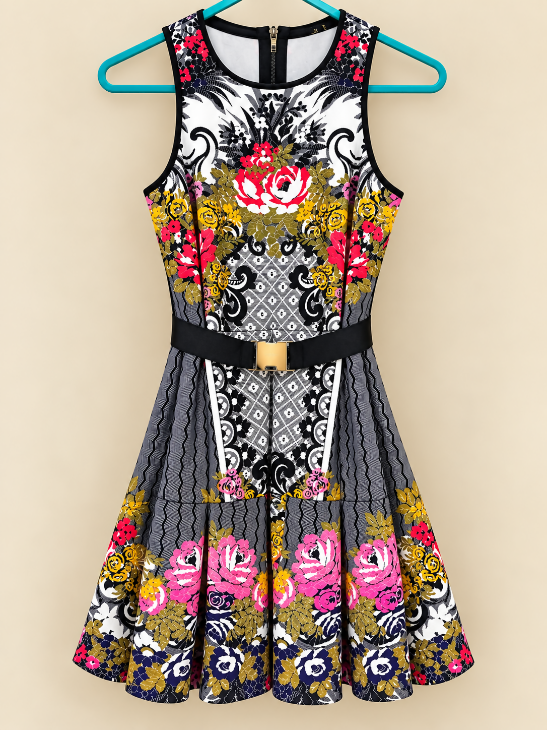 Juicy Couture Floral Fit-and-Flare Dress – XS