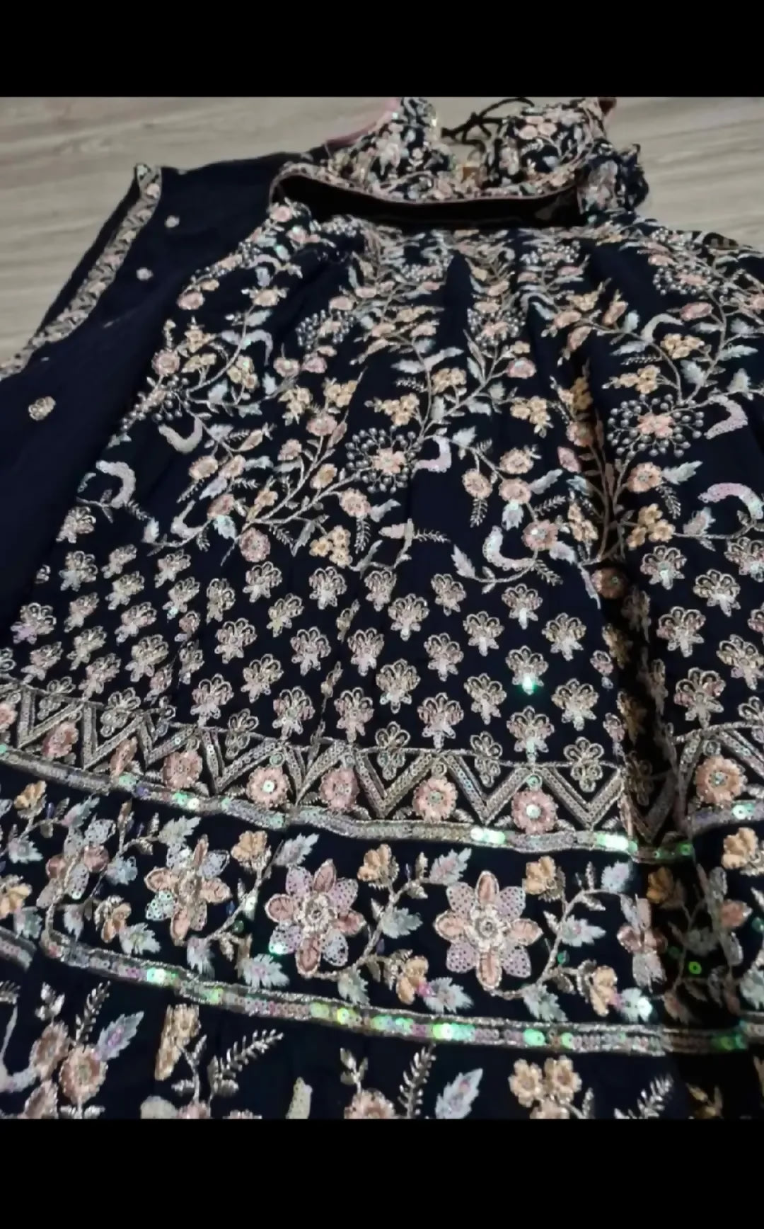 Dark blue lehenga