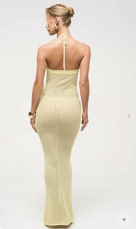 REMY Chevron knitted maxi dress
