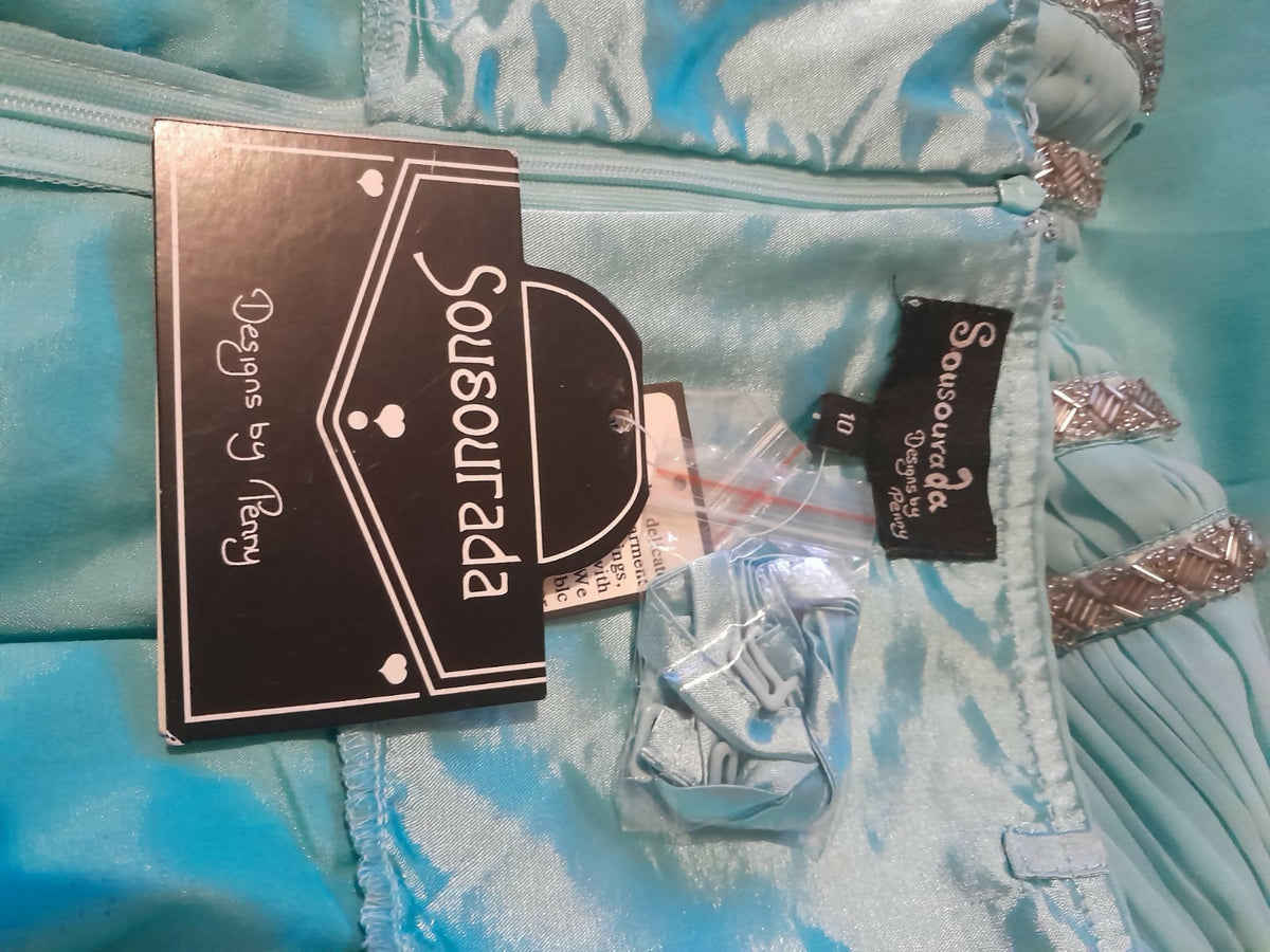 New Aqua Sousourada Gown