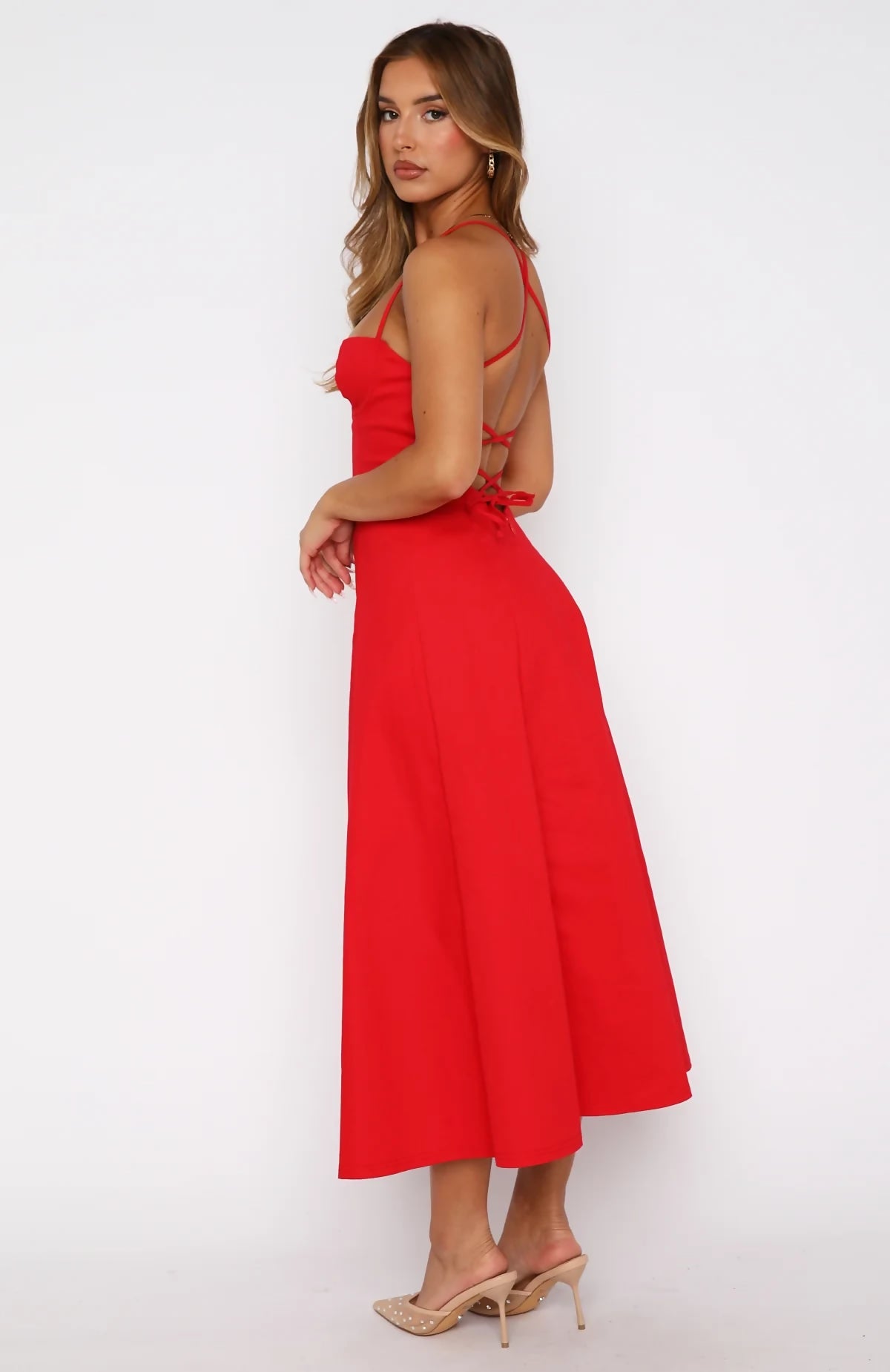 White fox Midi Dress